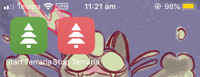 A start and stop button on the home screen of my iPhone