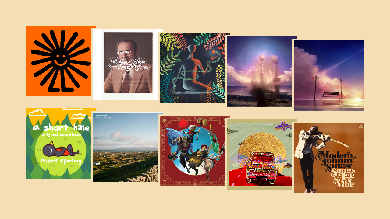 A collage of ten assorted album covers